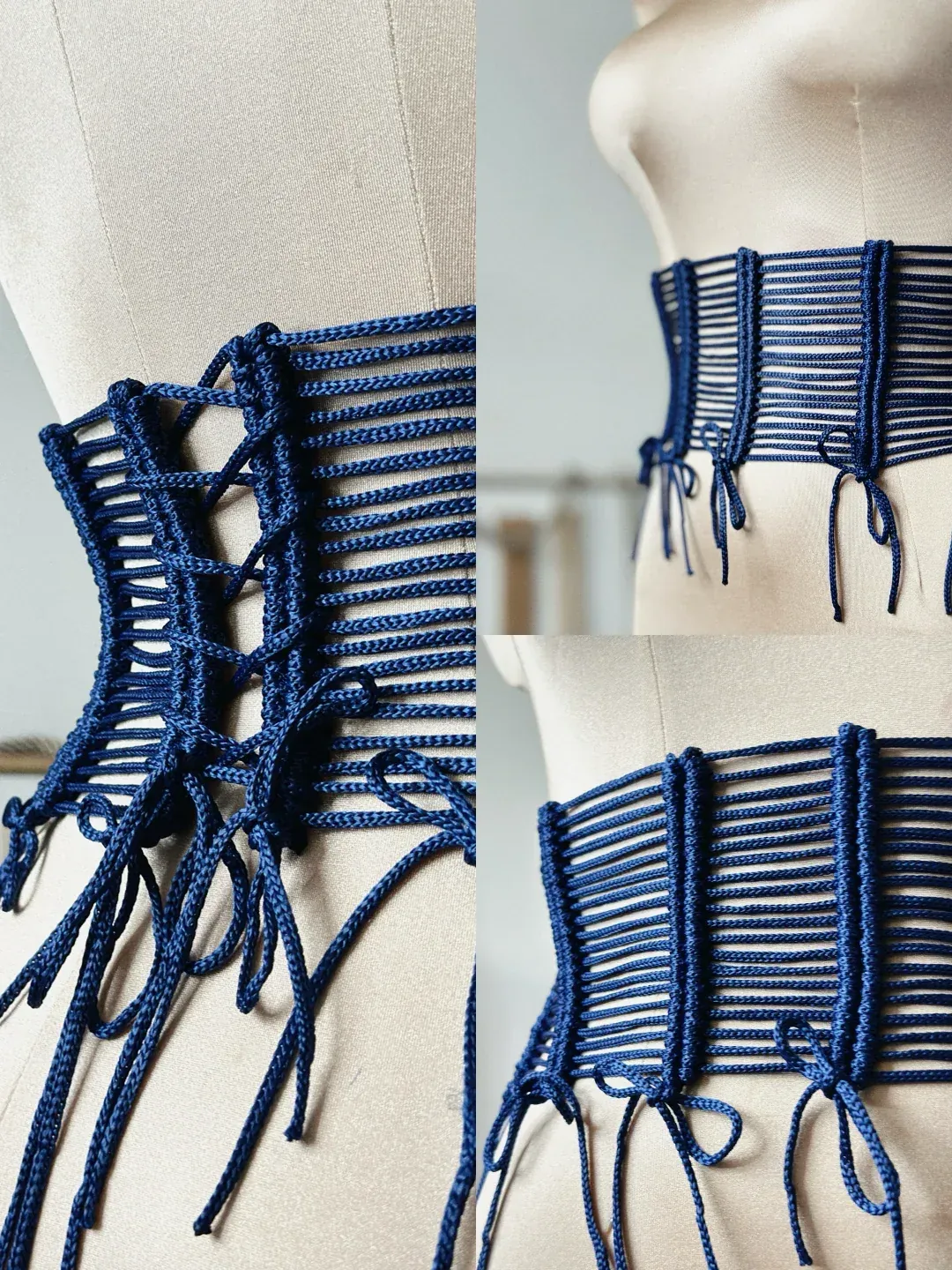 Women's Corset Waist Belt with Lace-Up Ties | Wide Belt for Blazers & Shirts "SANTORINI" I VA