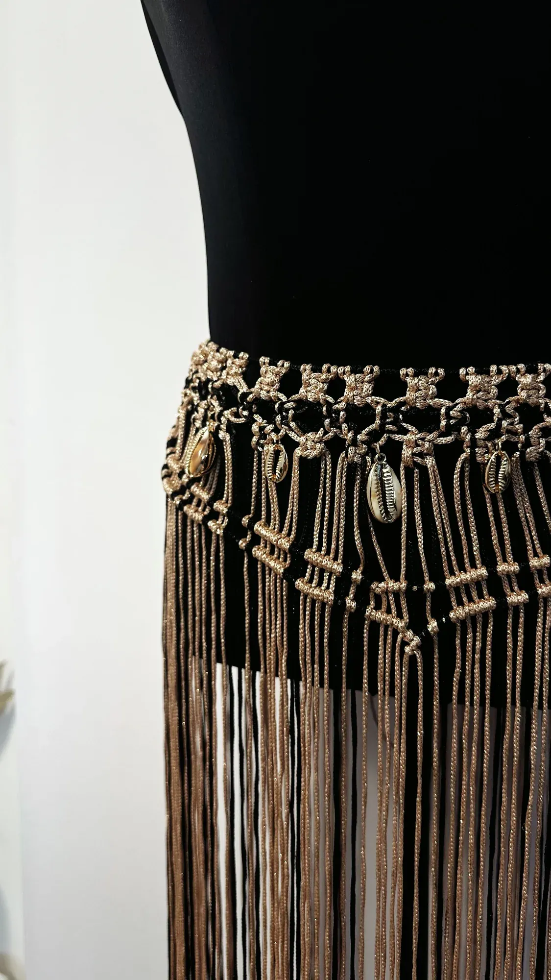 St Tropez Metallic Gold & Fringe Wrap – Luxury Gold Beach Skirt with Seashell Details – Artisan Knotted Resort Wear 2026 Glam Beach Club Outfit
