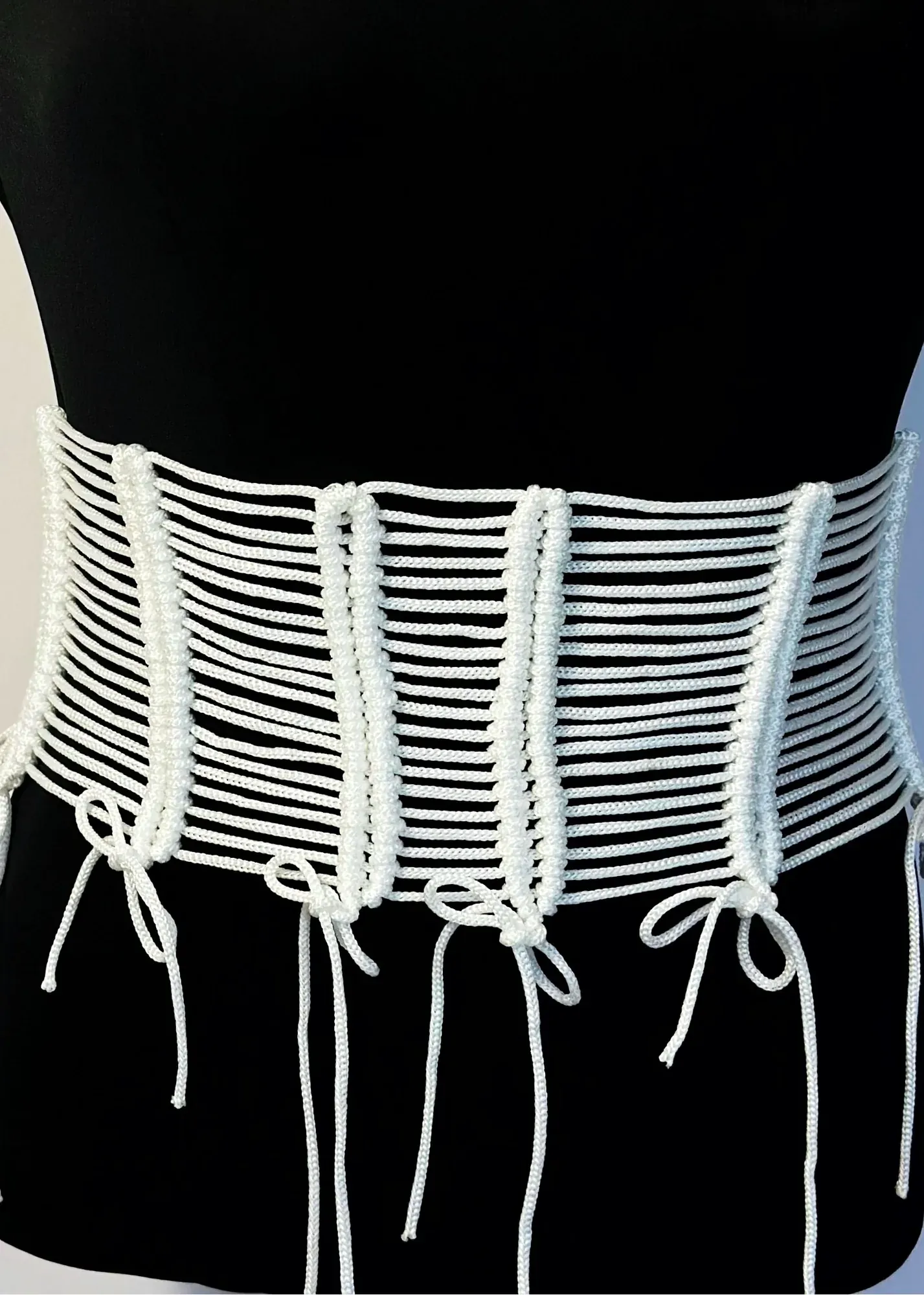 Women's Corset Waist Belt with Lace-Up Ties | Wide Belt for Blazers & Shirts "SANTORINI" I VA