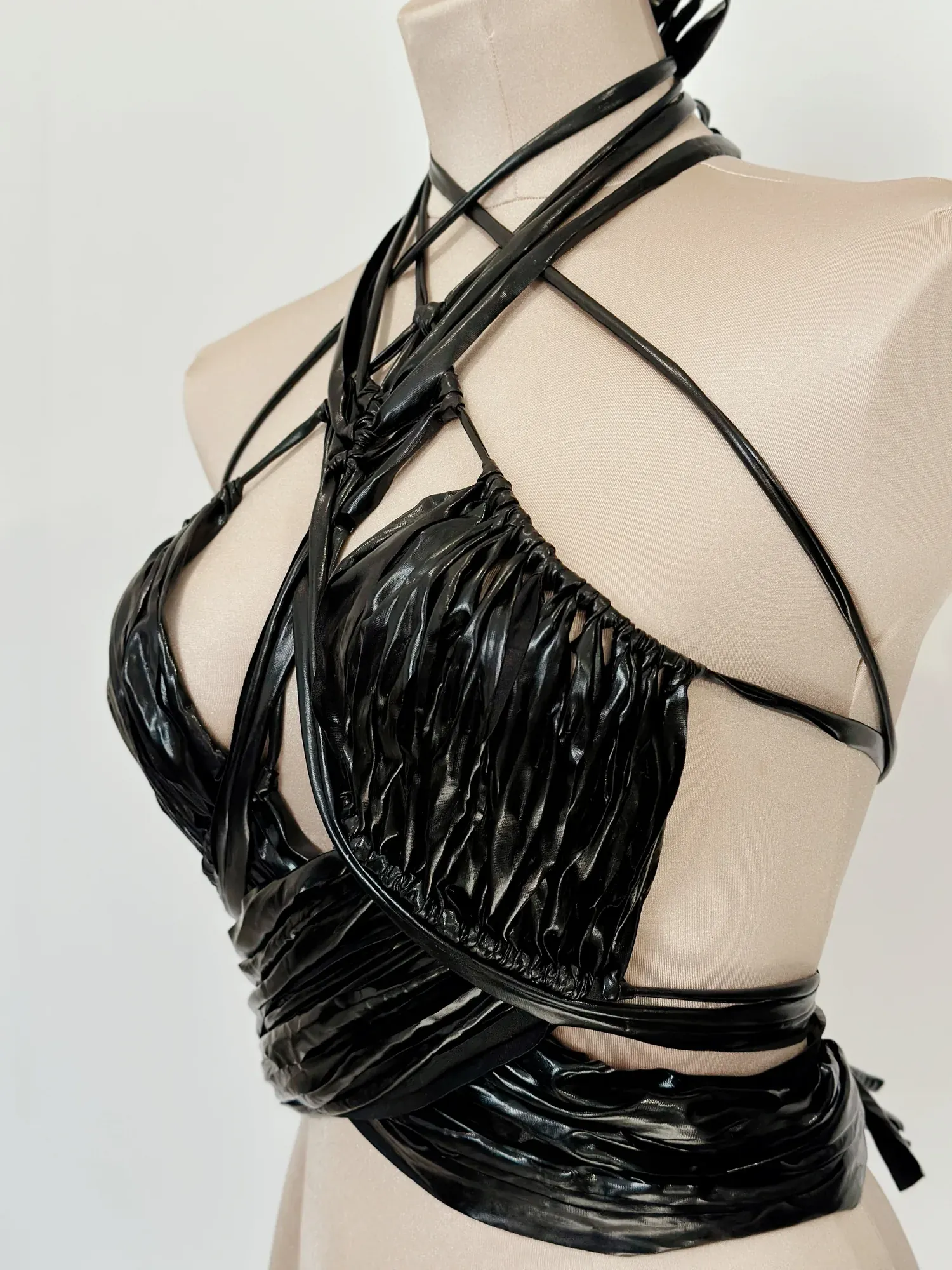 Golden Metallic Bustier Top "NOX"